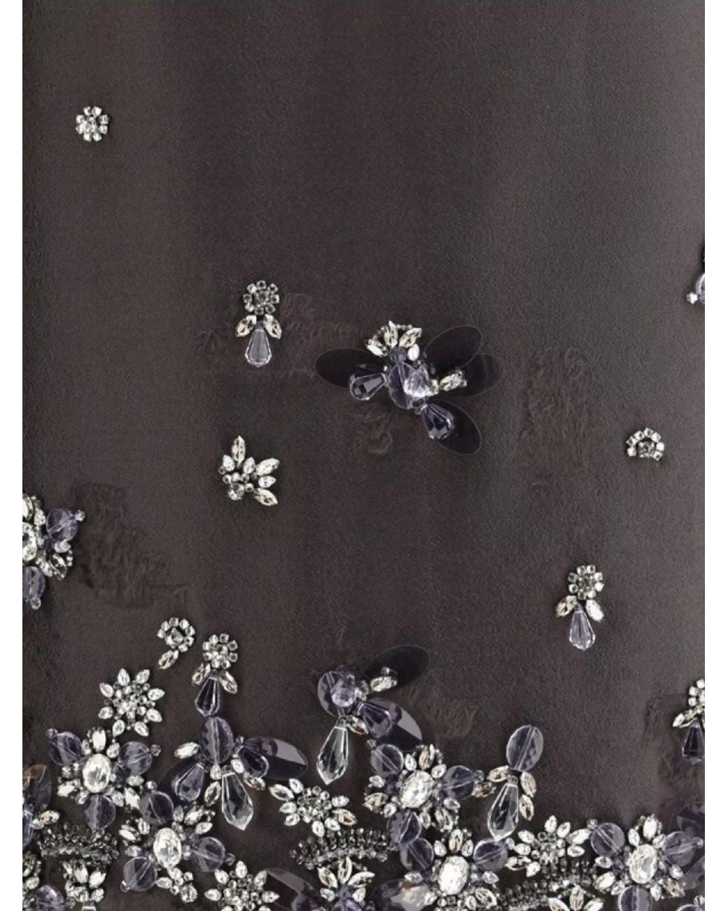 Prada Gray Crystal Embellished Midi Skirt
