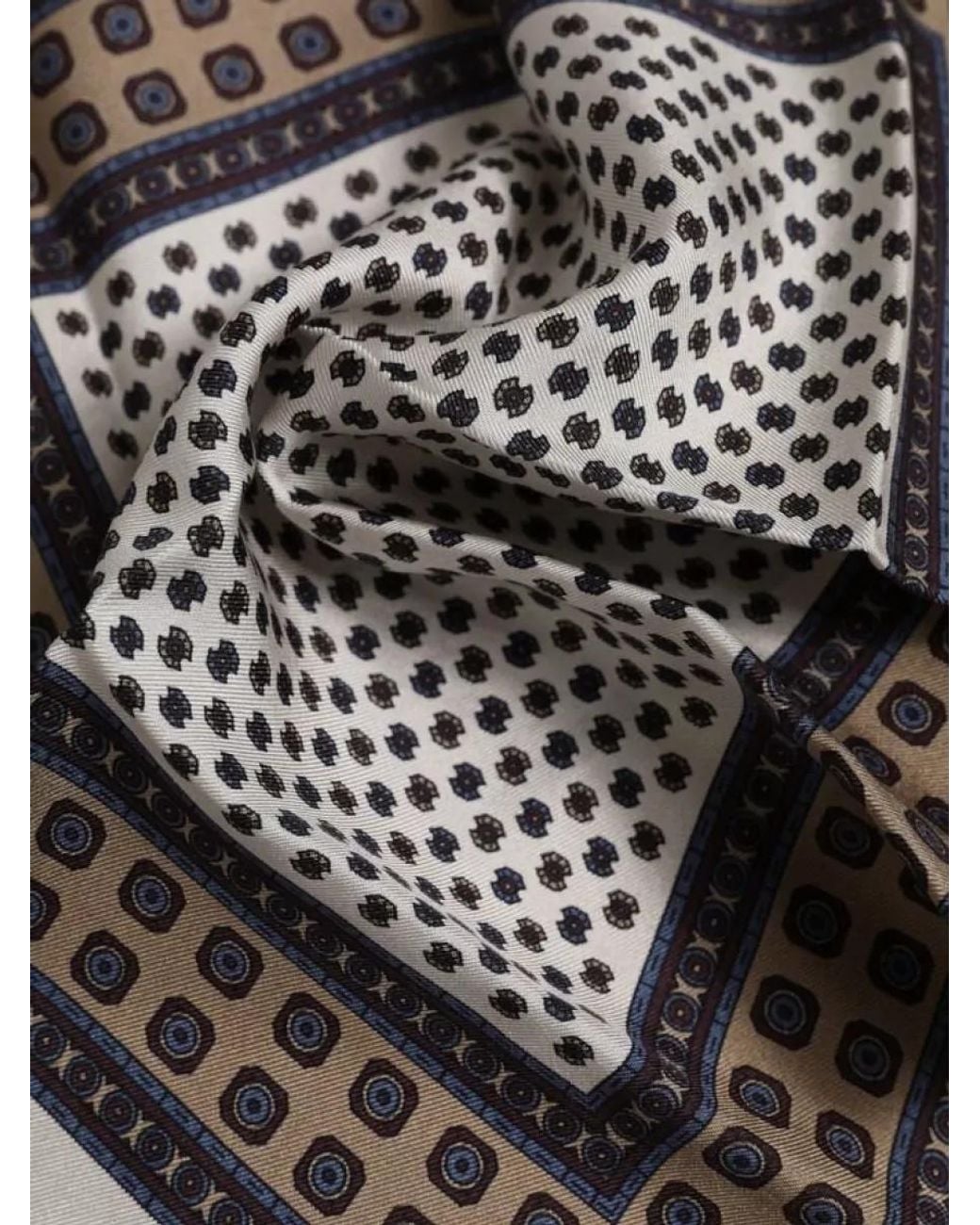 Dolce & Gabbana Gray Silk Patterned Pocket Square for men