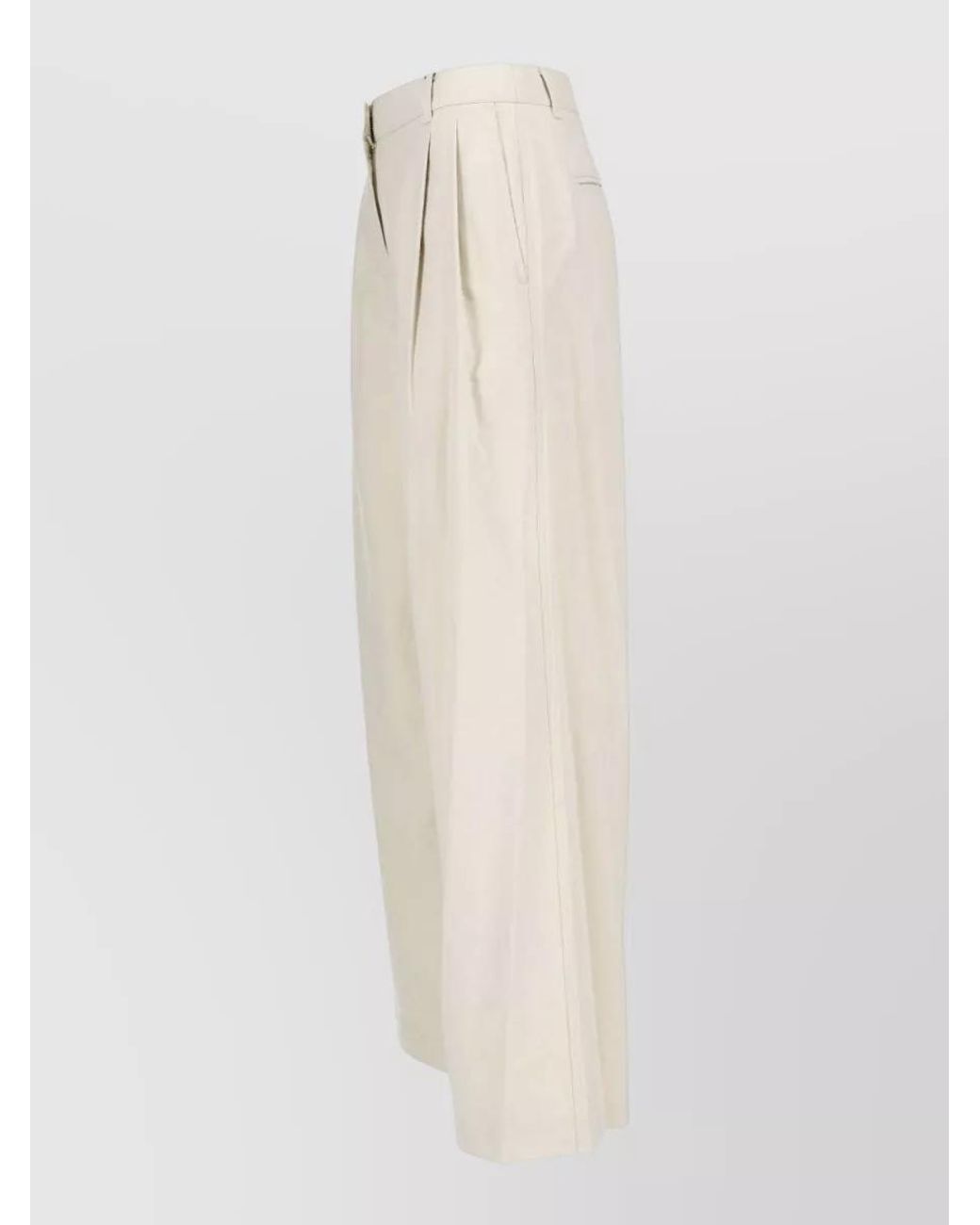 DUNST Natural Straight-Leg Wide-Leg Trousers