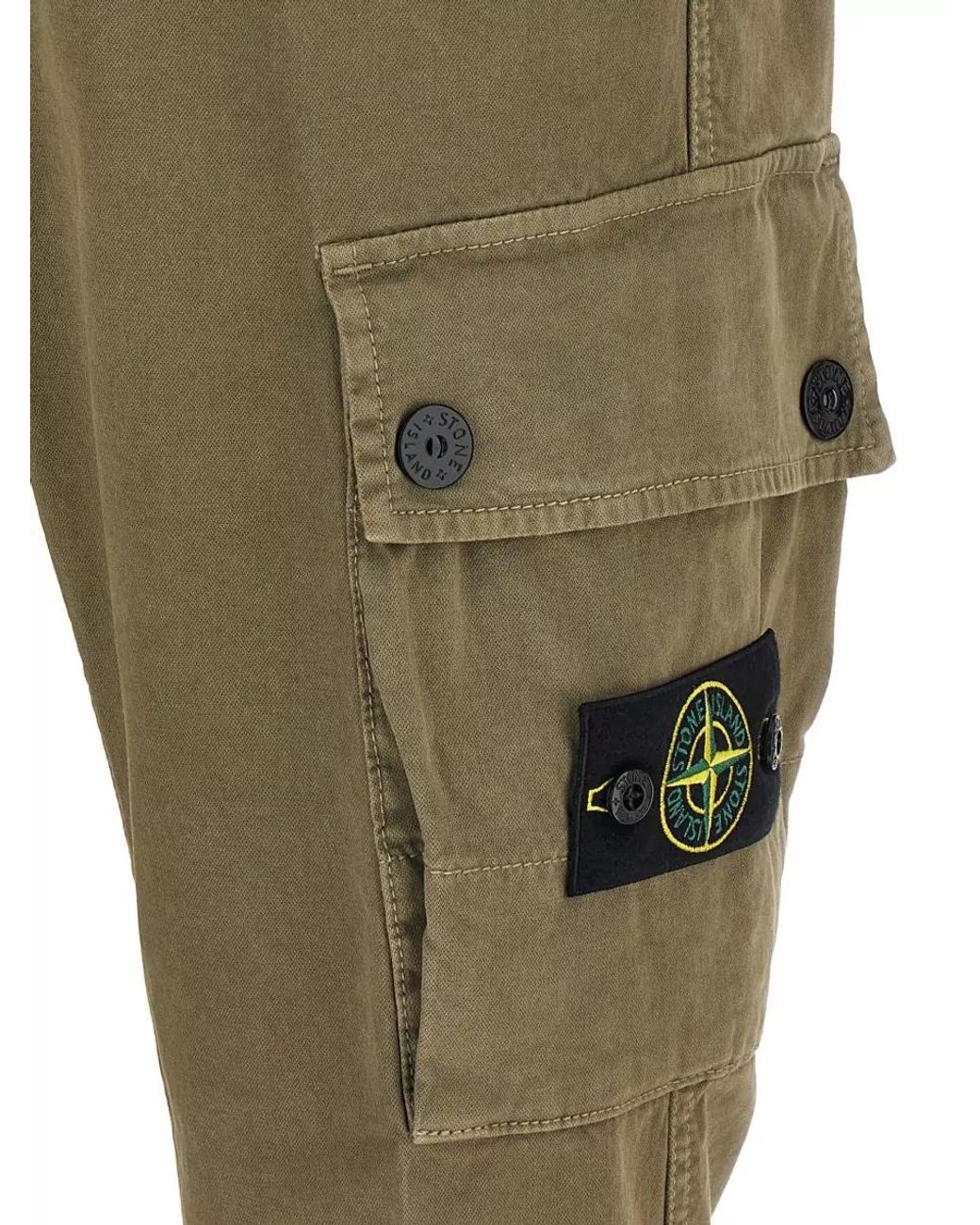 Stone Island Green Cotton Cargo Pants for men