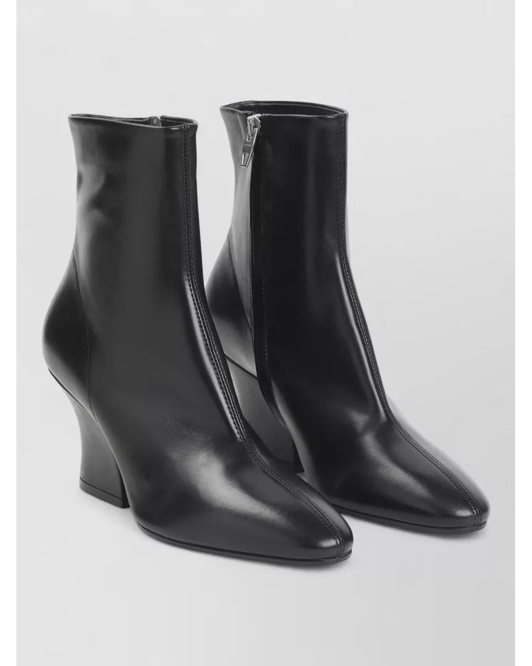 Jil Sander Black Leather Ankle Boots