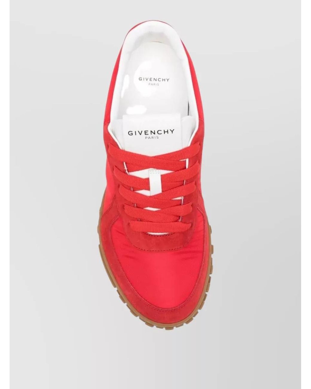 Givenchy Red Paneled Leather Low-Top Sneakers for men