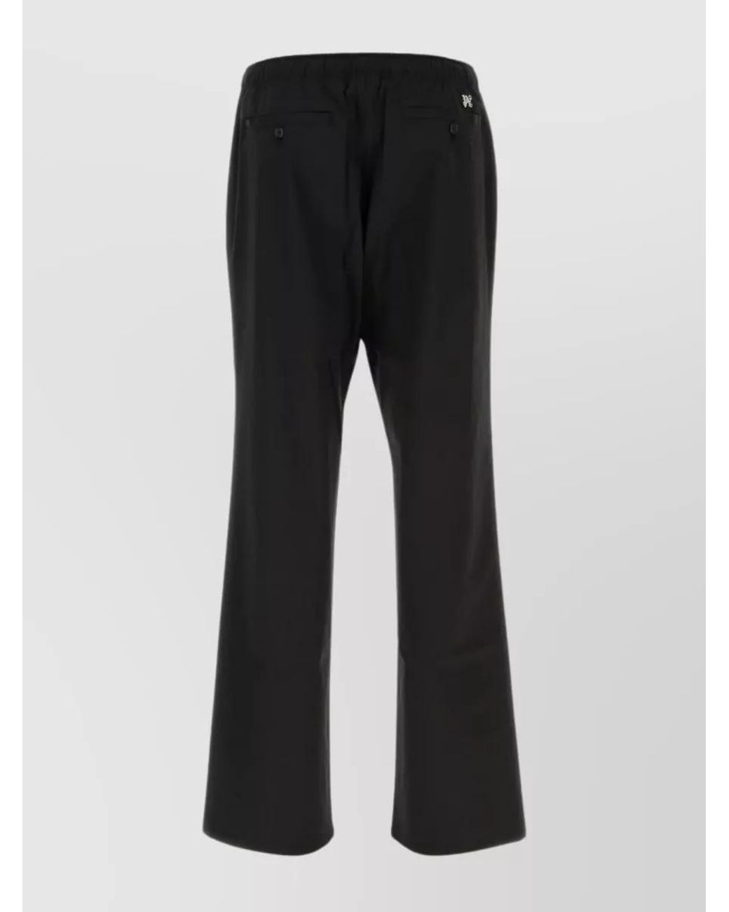 Palm Angels Black Wide-Leg Trousers for men