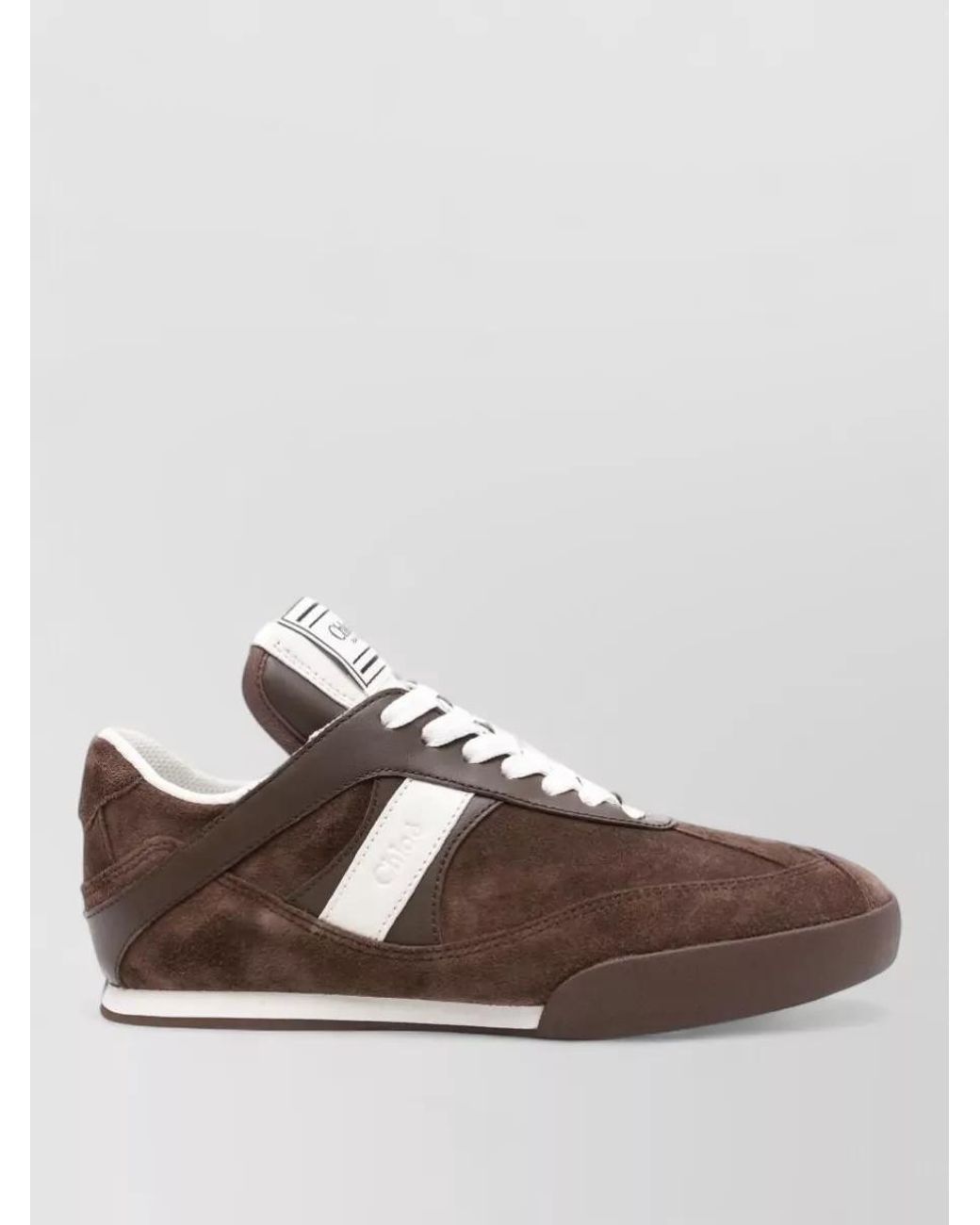Chloé Brown Paneled Lace-Up Sneakers