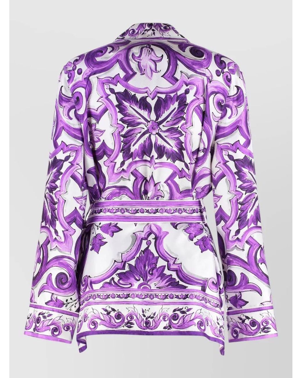 Dolce & Gabbana Purple Silk Printed Shirt