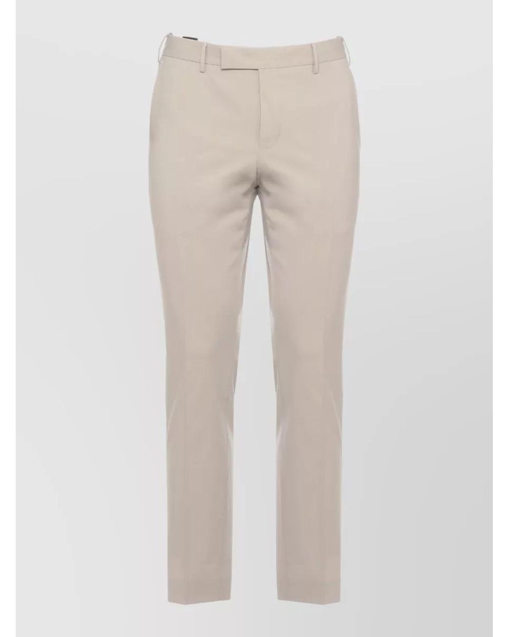 PT Torino Natural Wool Straight Pants Cropped Belt Loops for men
