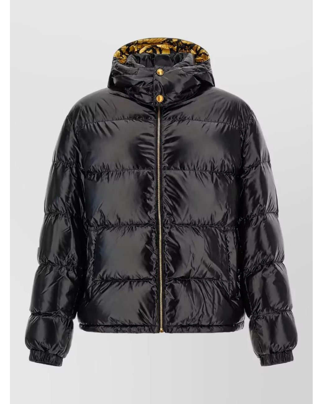 Versace Black Barocco Quilted Down Jacket for men