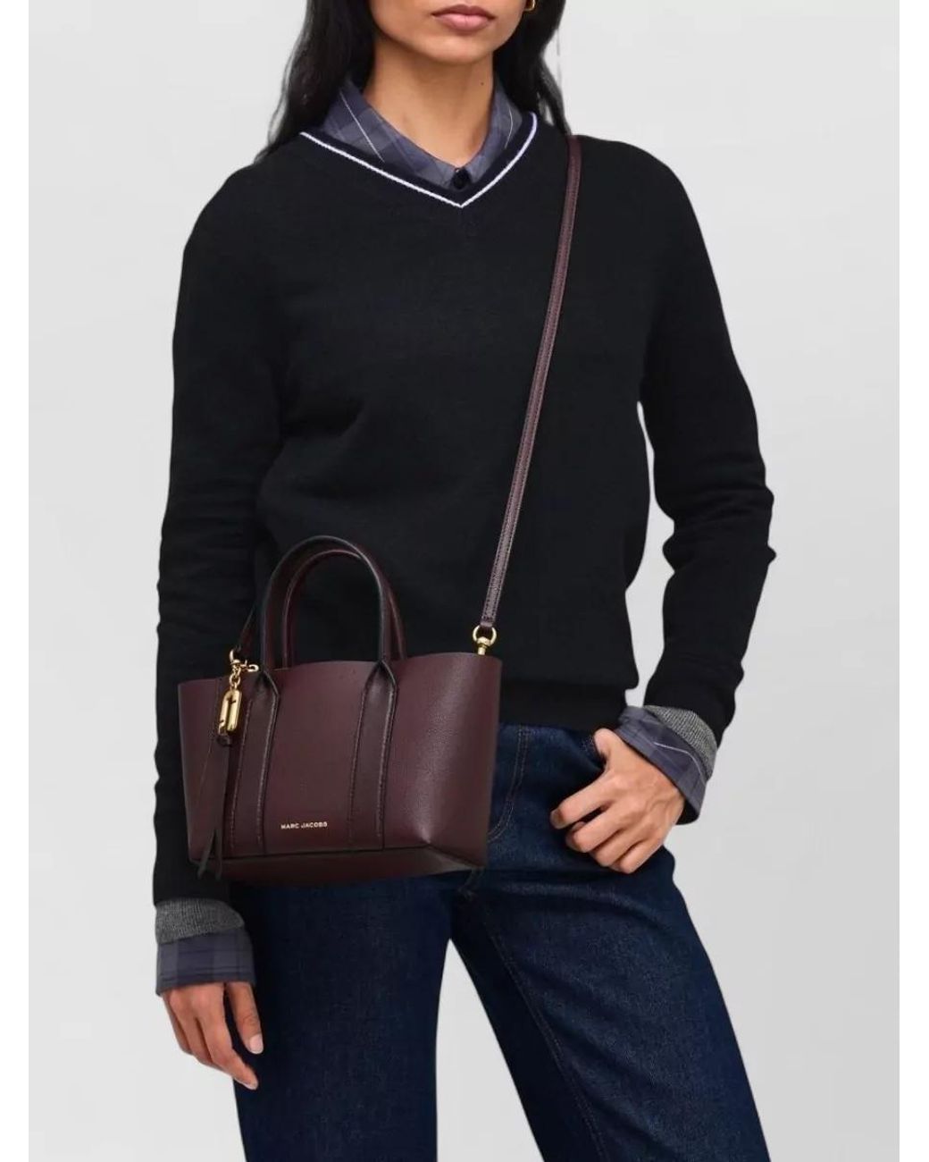 Marc Jacobs Purple Small Pebble Leather Tote Bag