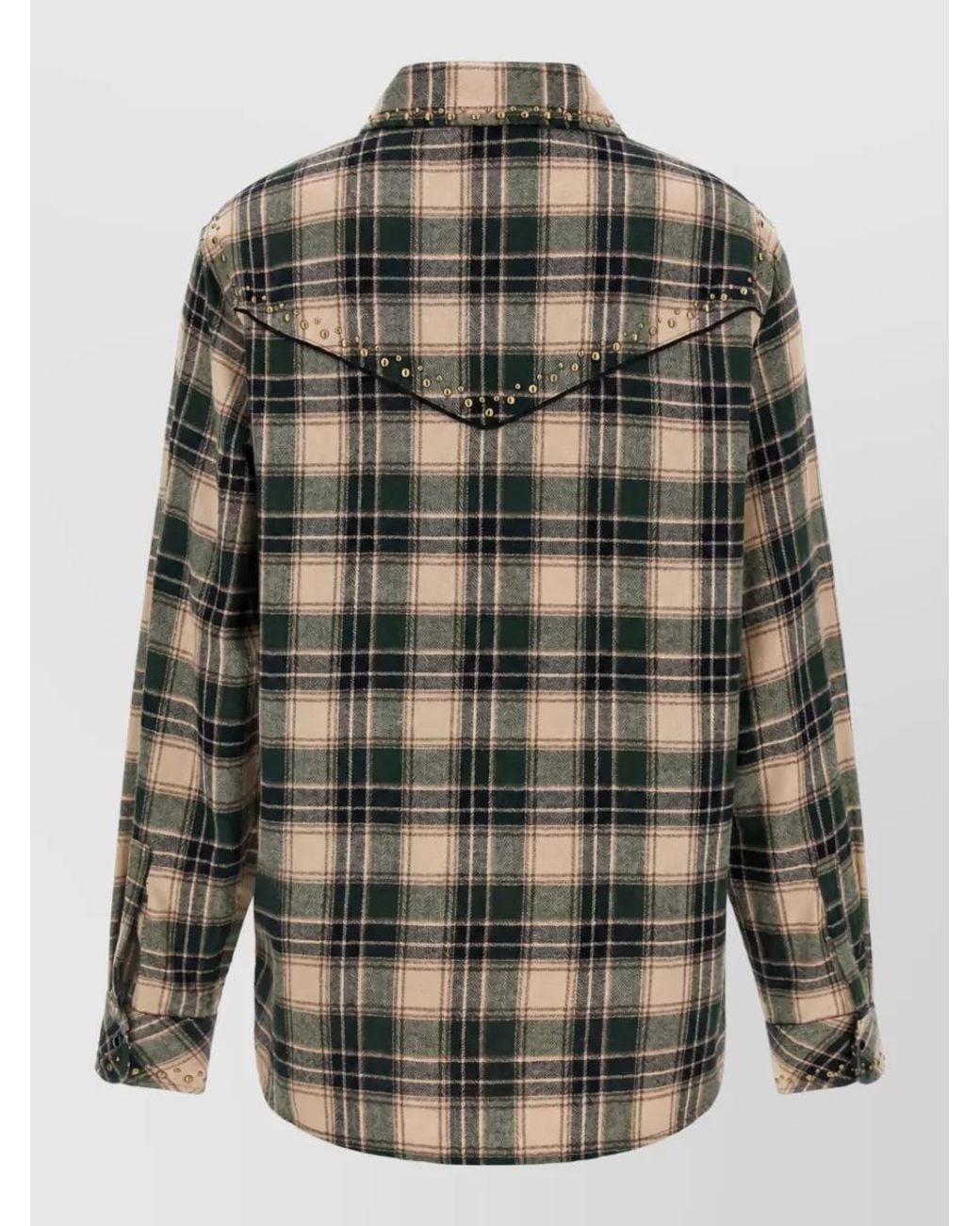 P.A.R.O.S.H. Multicolor Cotton Checked Western Studded Shirt