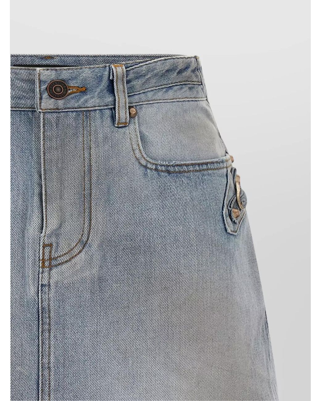 Balenciaga Blue Denim Mini Skirt