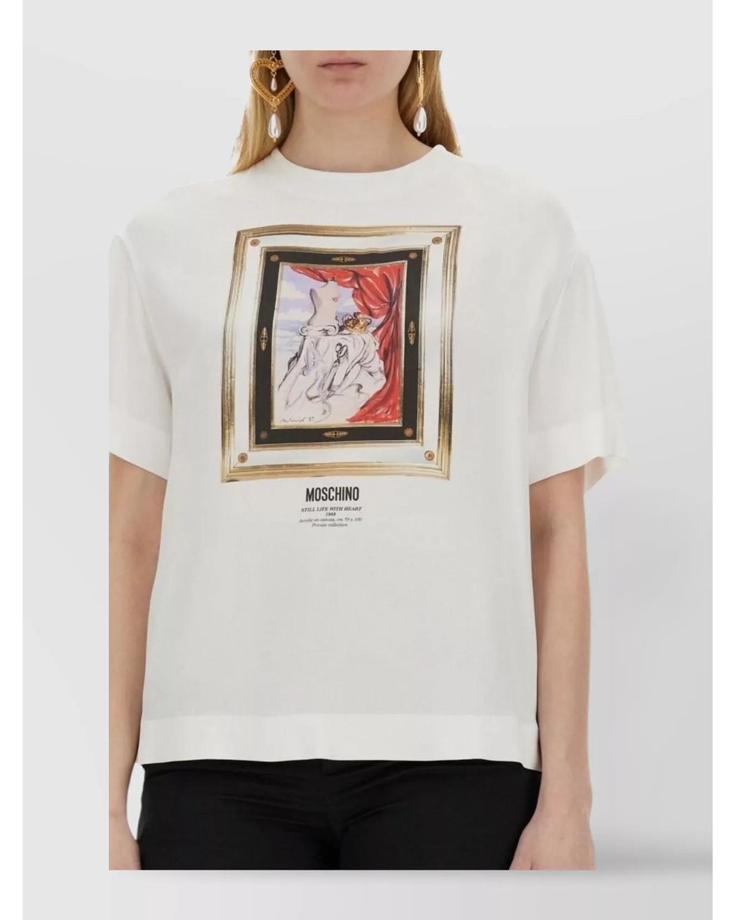 Moschino White Satin Regular-Fit Blouse