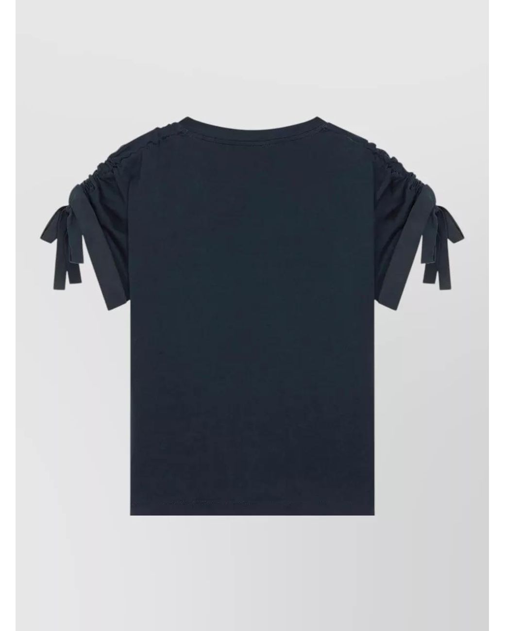 Givenchy Blue Cotton Bow-Detail Short-Sleeve T-Shirt