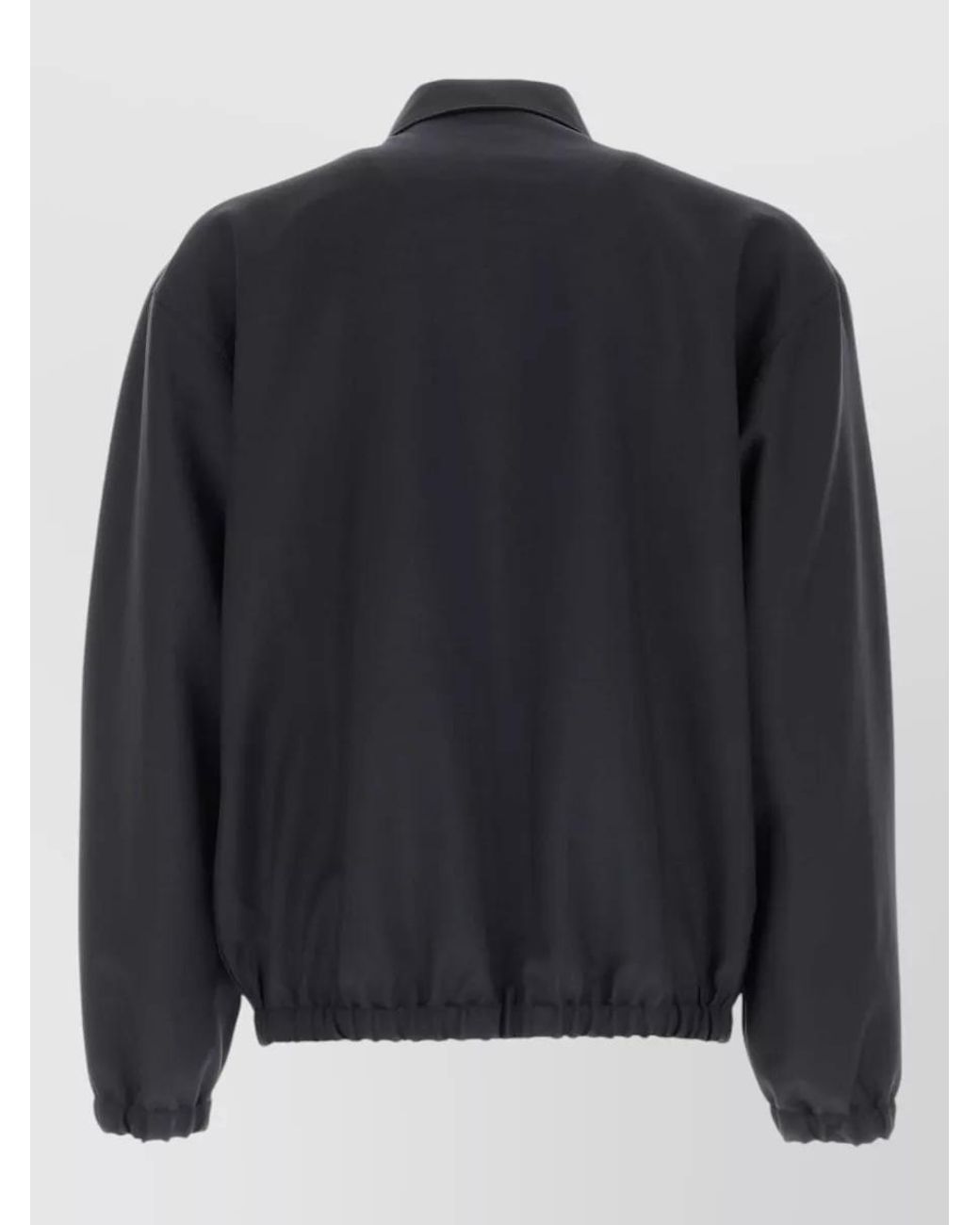 Prada Black Mohair Virgin Wool Single-Breasted Coat for men