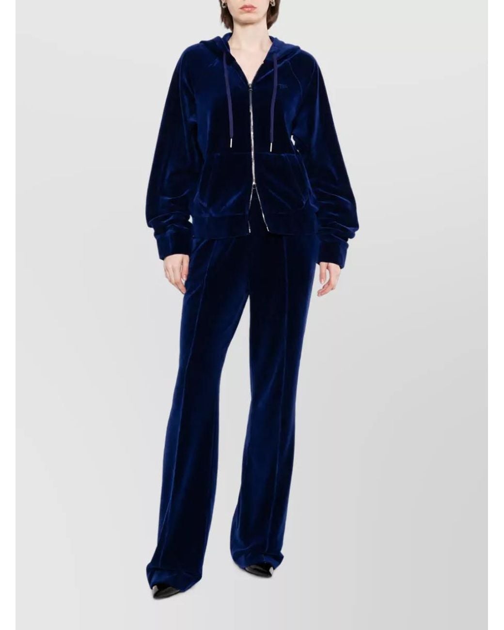 Tom Ford Blue Velour Flared Joggers