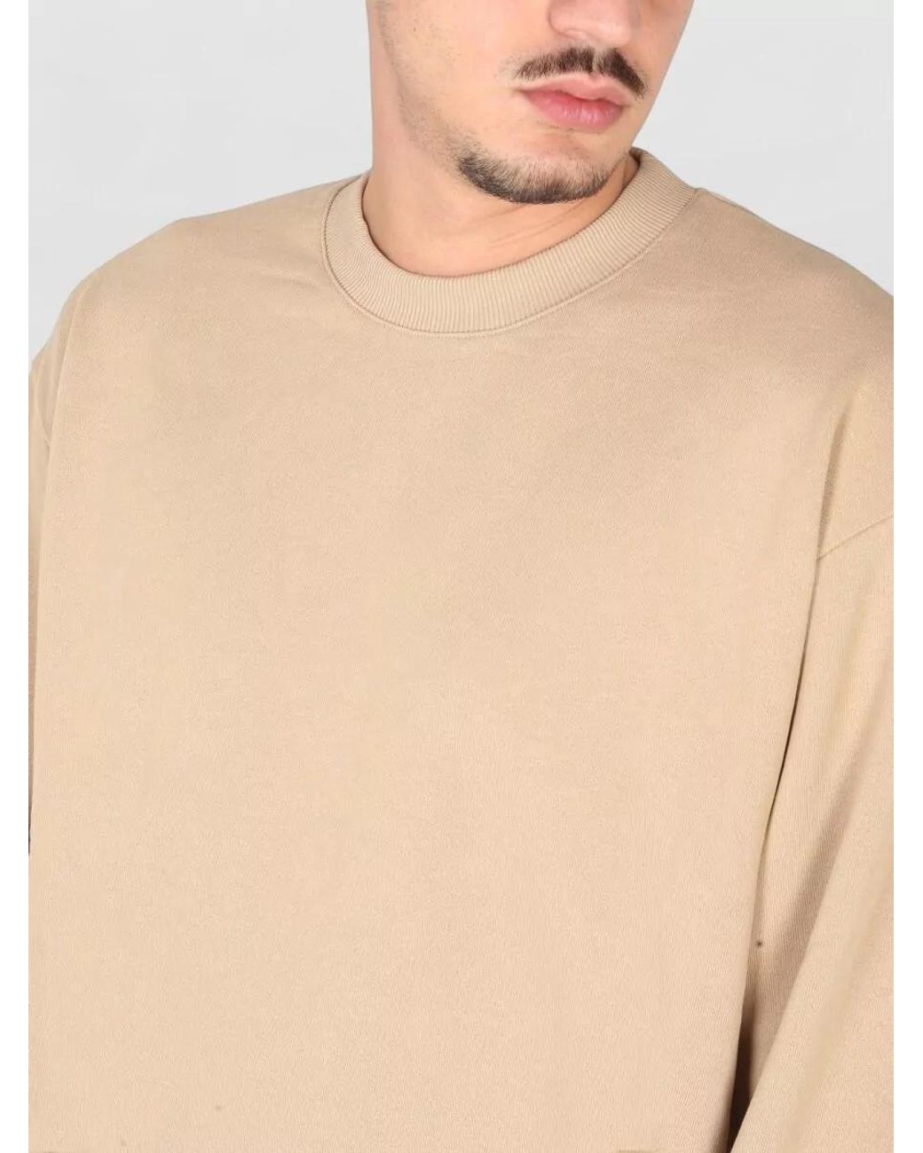 Ih Nom Uh Nit Natural Logo Print Cotton Crewneck Sweatshirt for men