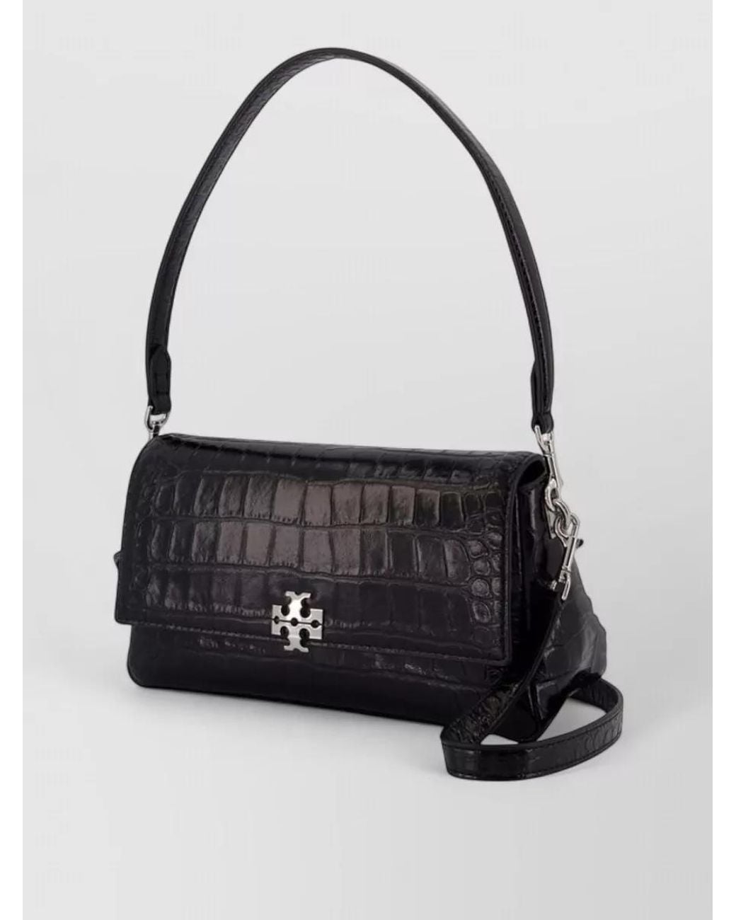 Tory Burch Black Charlie Small Lamb Leather Clutch Bag