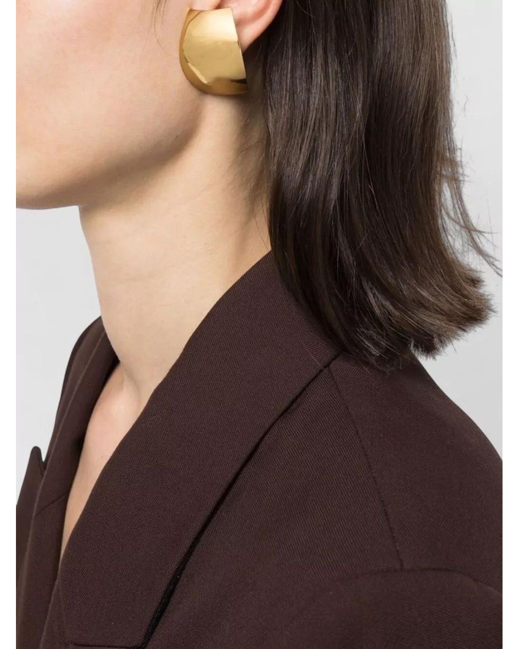 FEDERICA TOSI Metallic Plated Bronze Oval Earrings