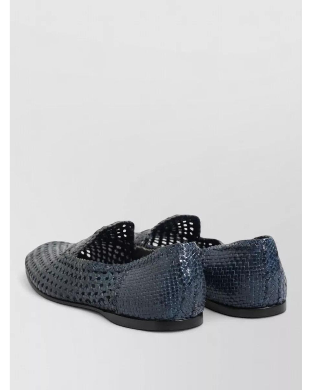 Dolce & Gabbana Blue Woven Leather Loafers for men