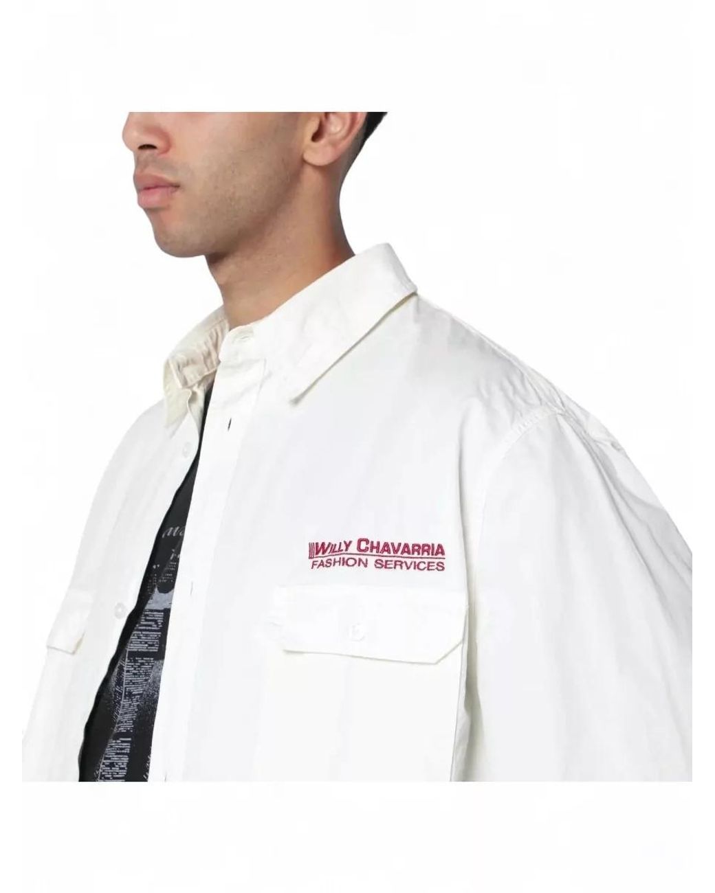 Willy Chavarria White Cotton Shirt for men
