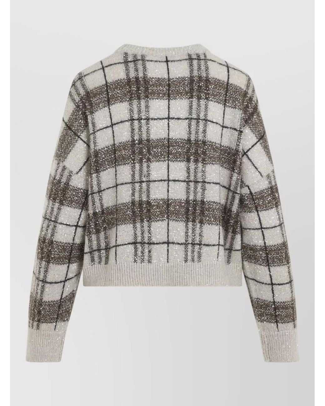 Brunello Cucinelli Multicolor Checked Mohair-Blend Sweater