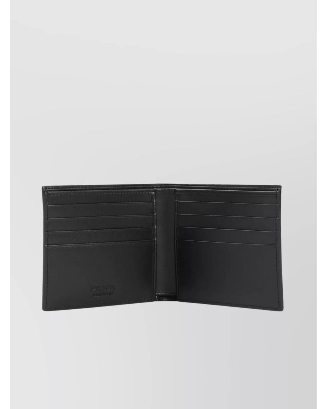 Prada Black Leather Bi-Fold Wallet for men