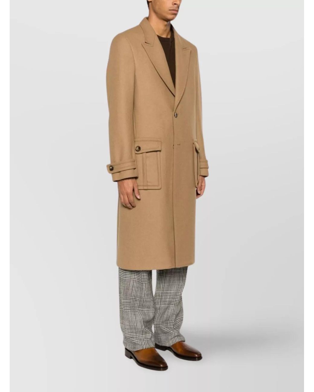 Etro Natural Single-Breasted Coat for men