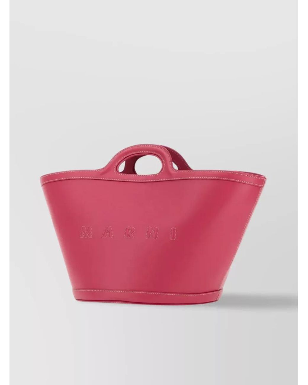 Marni Pink Tropicalia Compact Leather Tote