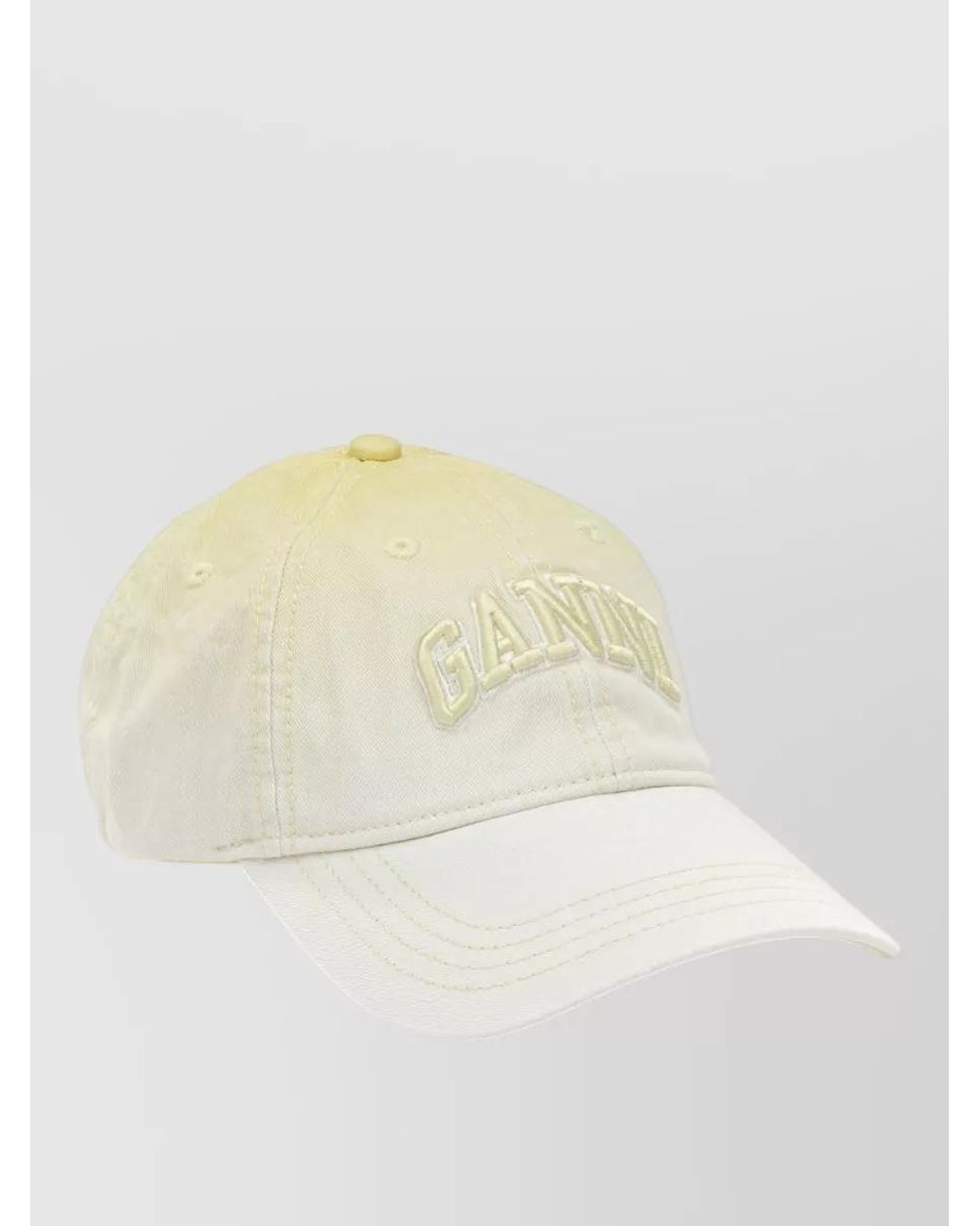Ganni Natural Cotton Baseball Cap
