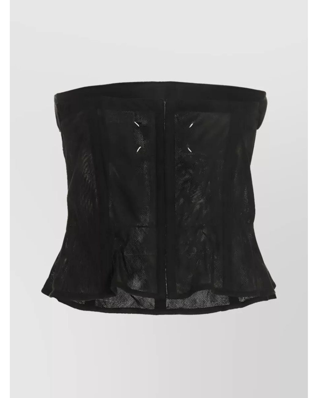 Maison Margiela Black Cotton Padded Strapless Top