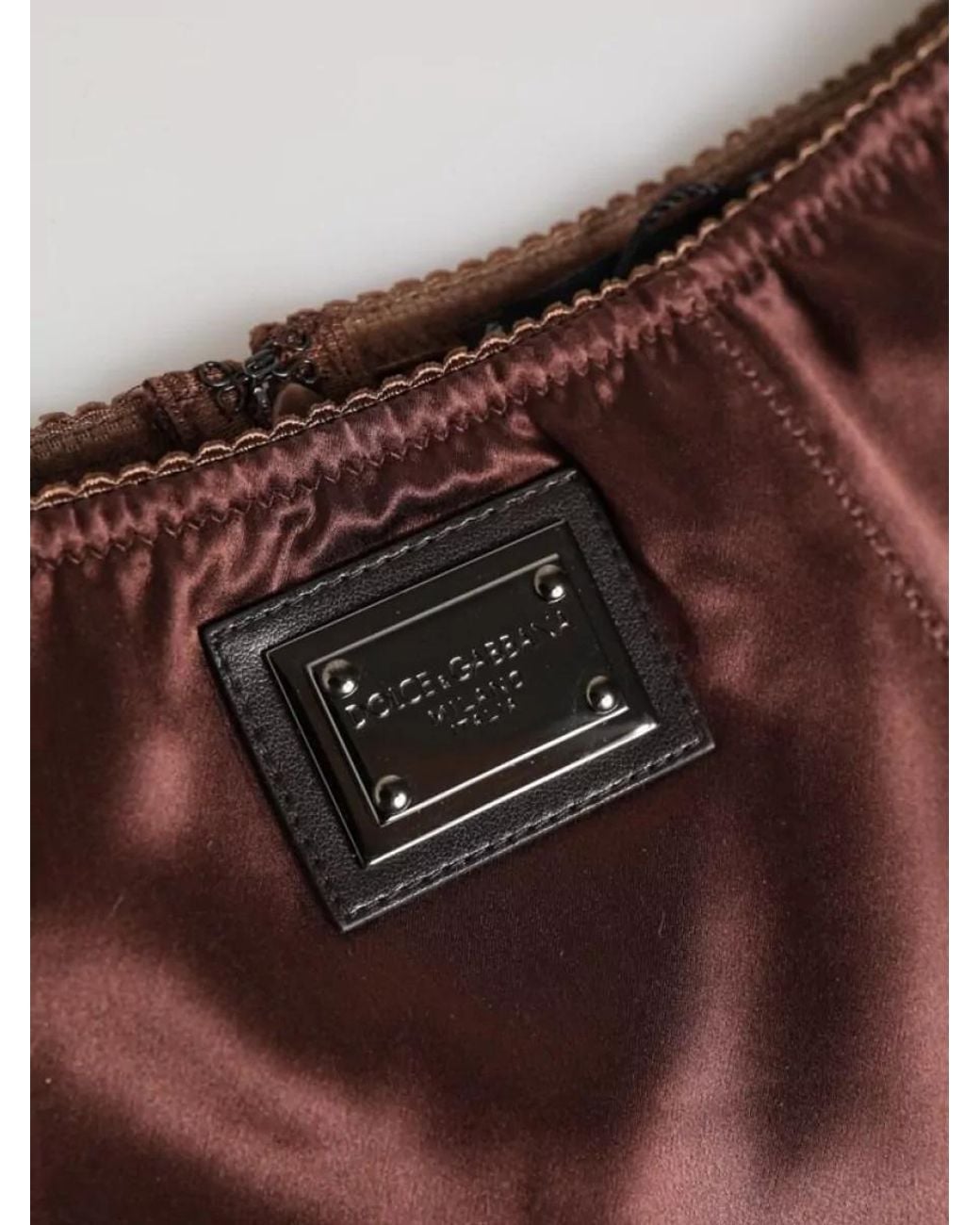 Dolce & Gabbana Brown Silk High-Rise Trousers