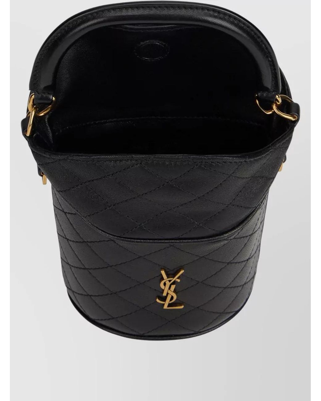 Saint Laurent Black Gaby Lambskin Mini Bucket Bag