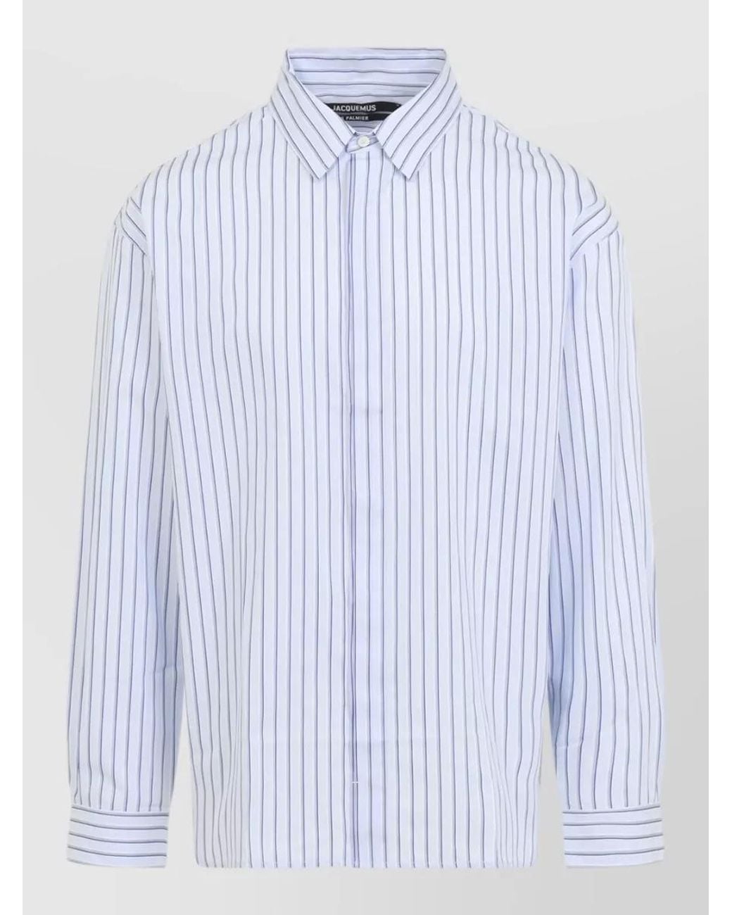 Jacquemus Blue Striped Long-Sleeve Shirt for men