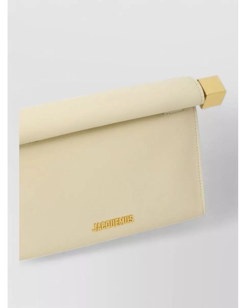Jacquemus Natural Le Sac Rond Carre Lamb Leather Shoulder Bag