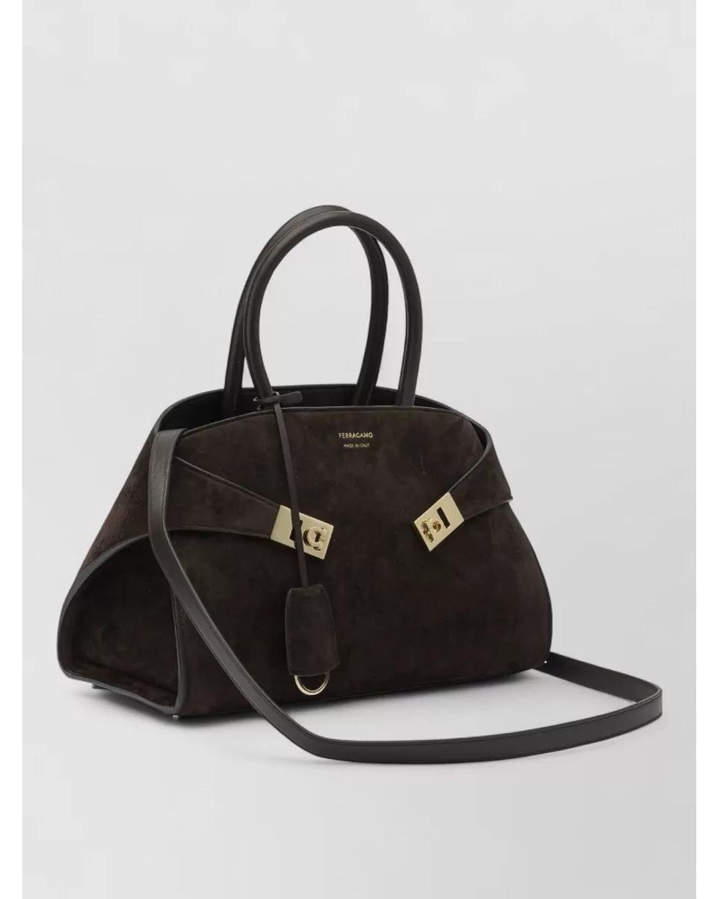 Ferragamo Black The Hug Bag Small Leather Tote Bag