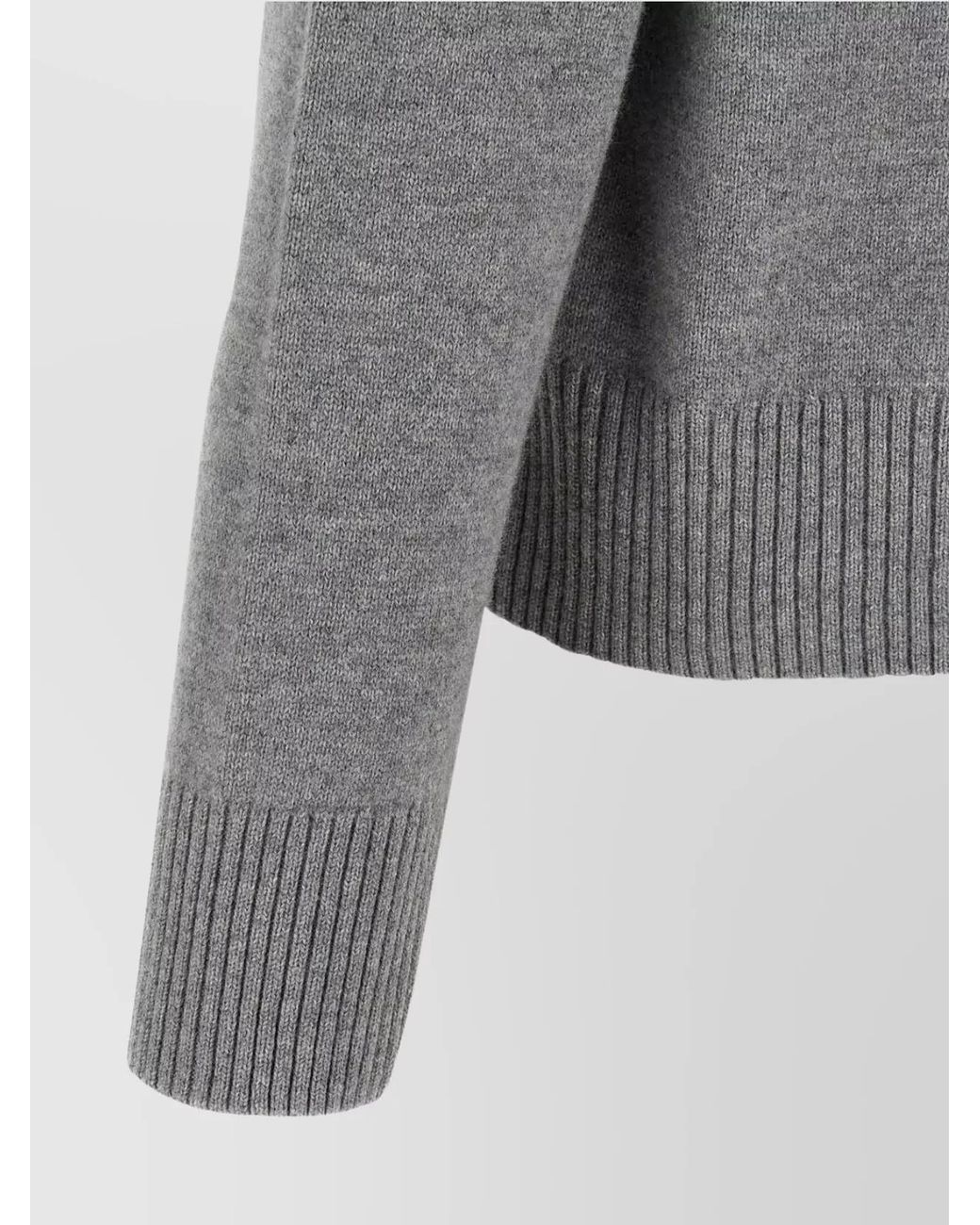 AMI Gray Cashmere Wool High Neck Oversized Sweater for men