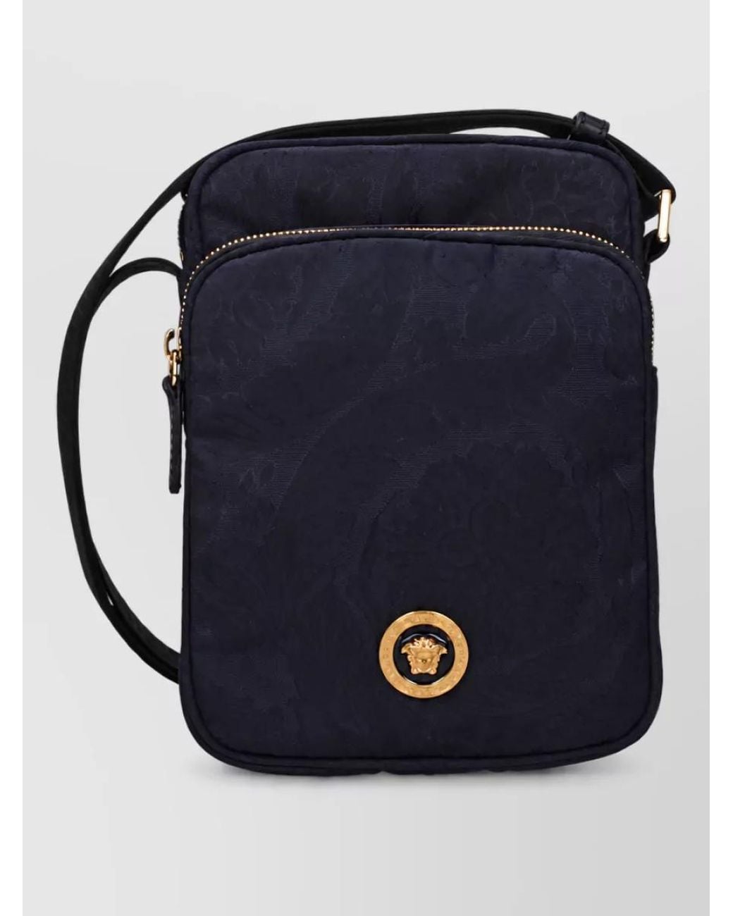 Versace Blue Fabric Crossbody Bag for men