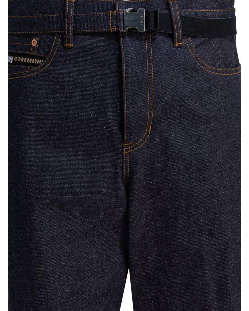 Sacai Blue Cotton Relaxed-Fit Straight-Leg Trousers for men