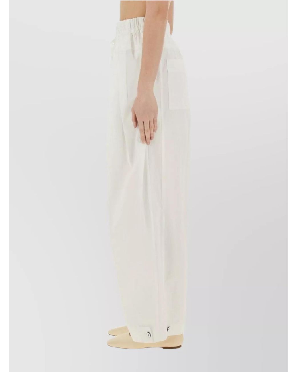 Jil Sander White Oversized Wide-Leg Trousers