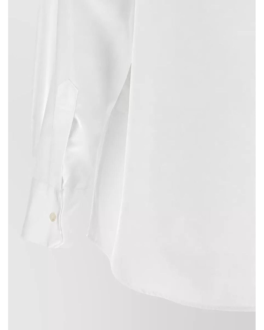Dolce & Gabbana White Cotton Martini Long-Sleeve Shirt