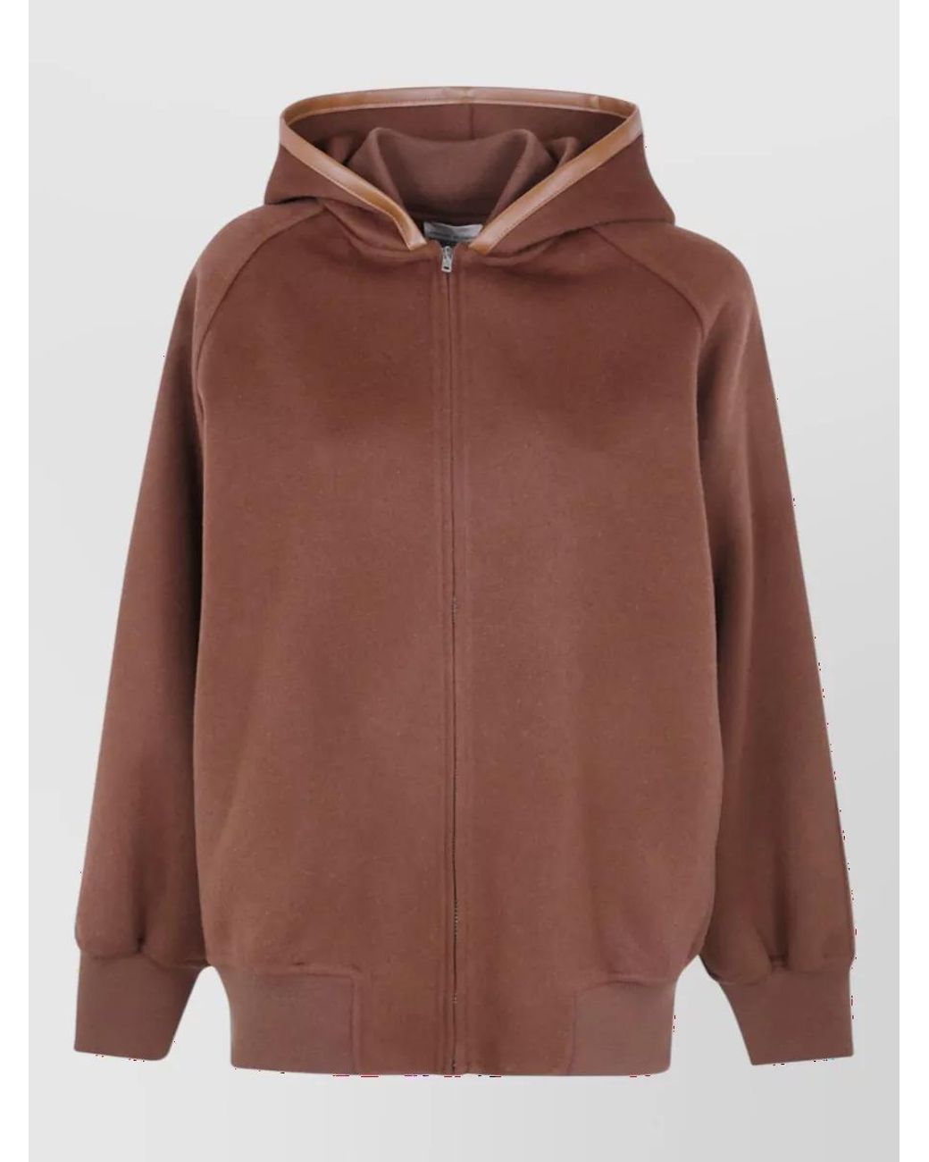 Semicouture Brown Wool Hooded Bomber Jacket