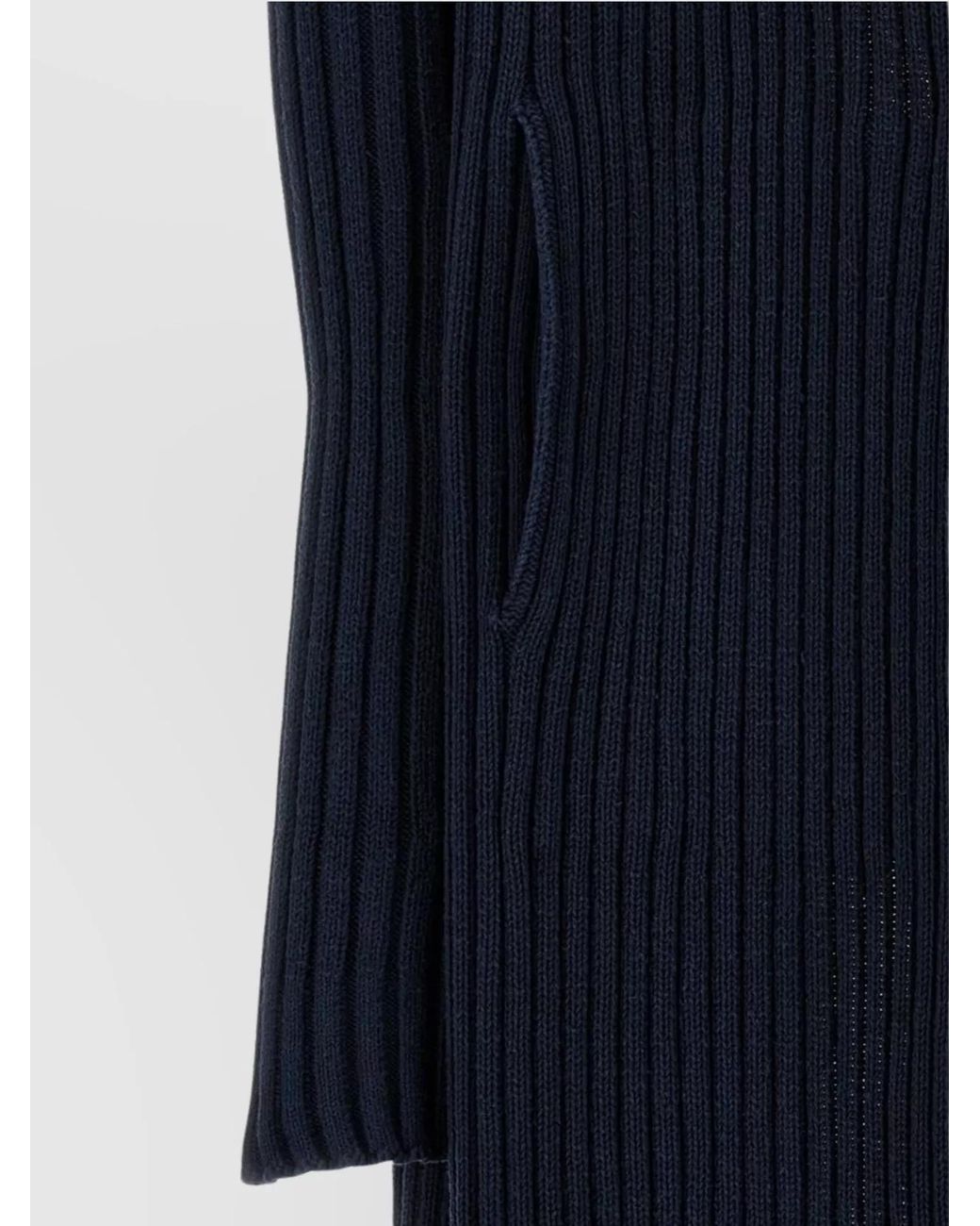 Balenciaga Blue Ribbed Maxi Shawl-Collar Cardigan