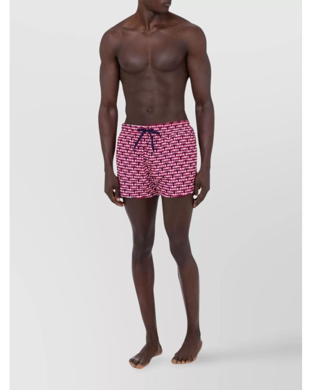 Moschino Red Graphic-Print Swim Shorts for men