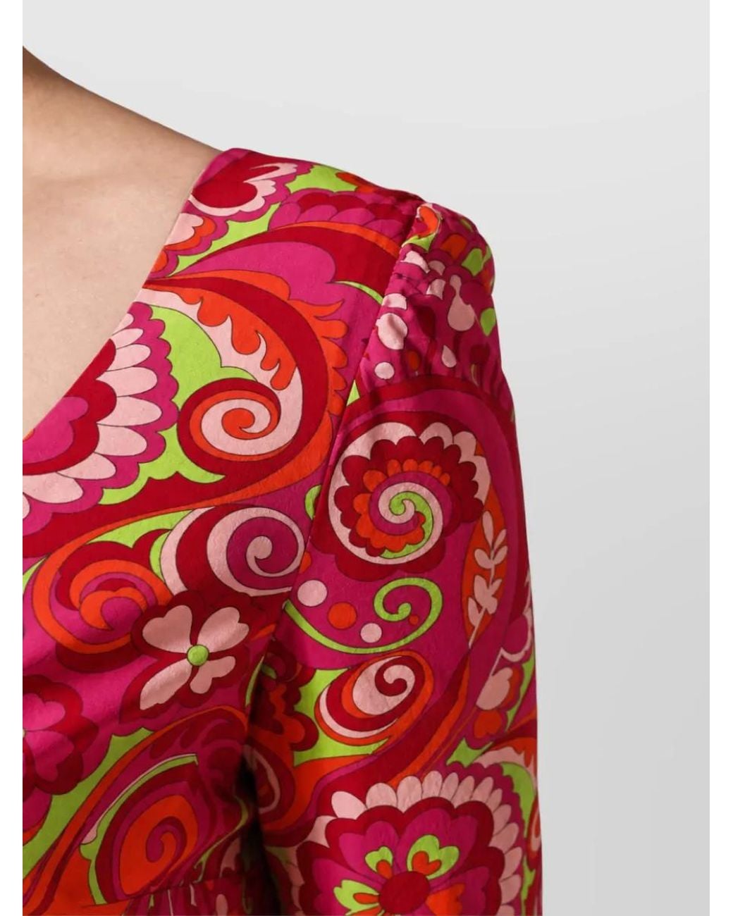 Dolce & Gabbana Red Silk Floral Print Midi Dress