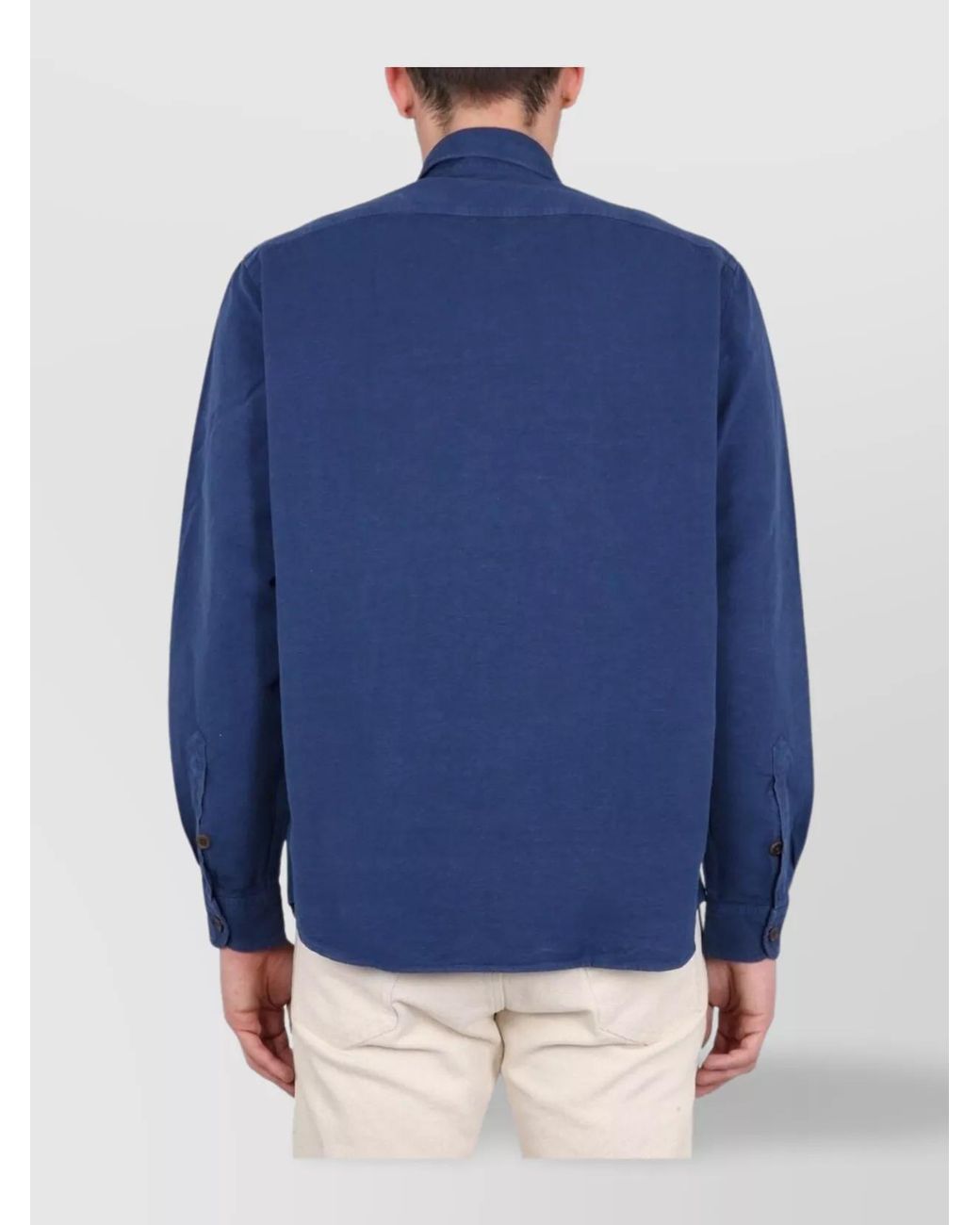 Fay Blue Linen Blend Shirt for men