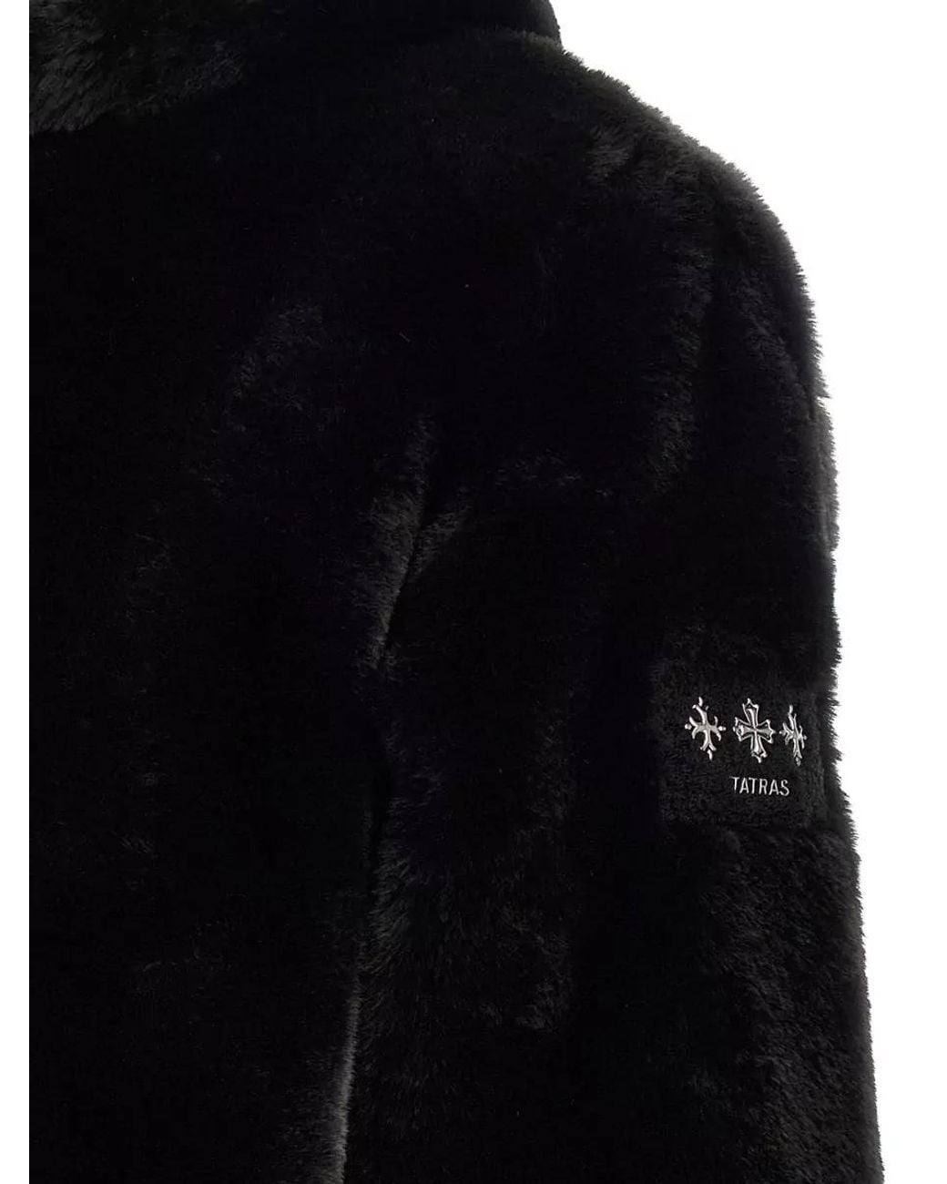 Tatras Black Plush Hooded Padded Coat for men