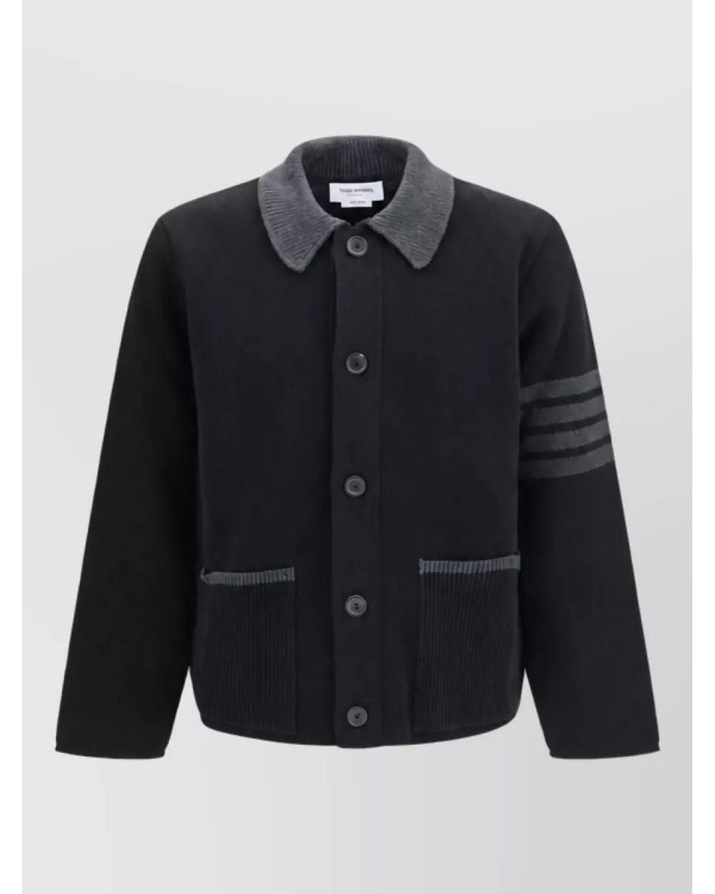 Thom Browne Blue Wool Cardigan for men