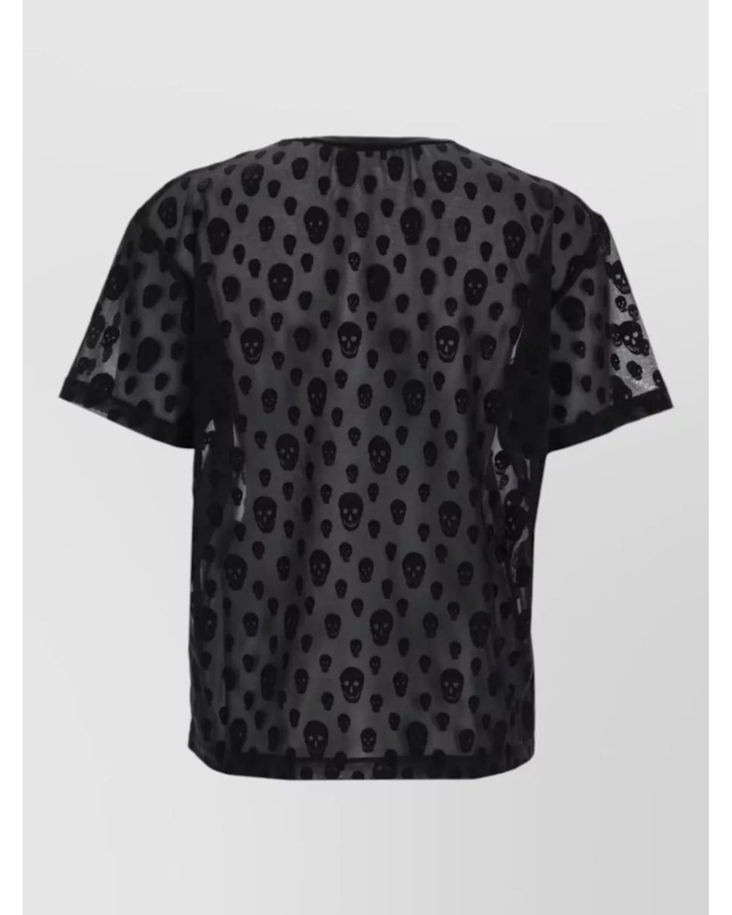 McQueen Black Skull Print Short-Sleeve T-Shirt