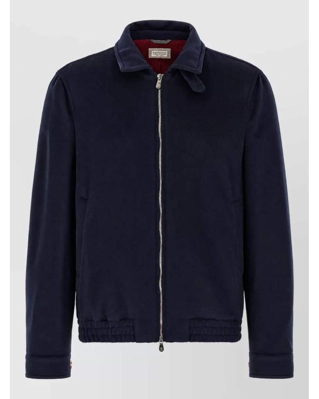 Brunello Cucinelli Blue Wool Bomber Jacket for men
