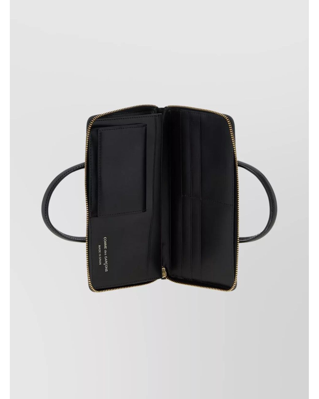 Comme des Garçons Black Leather Top Handle Purse
