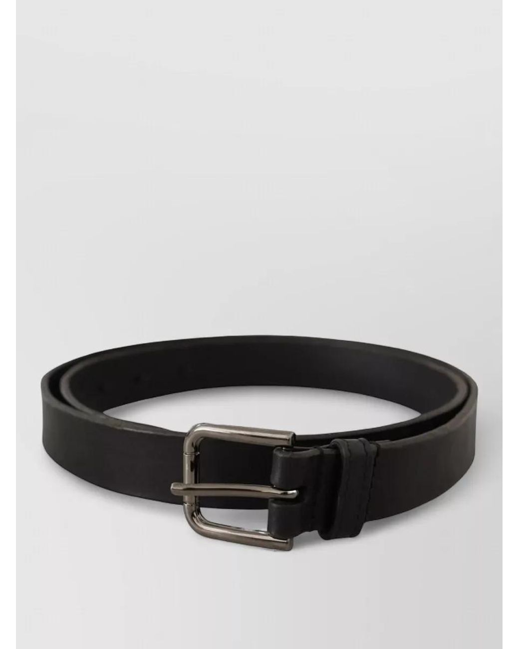 Dolce & Gabbana White Leather Logo Buckle Belt for men